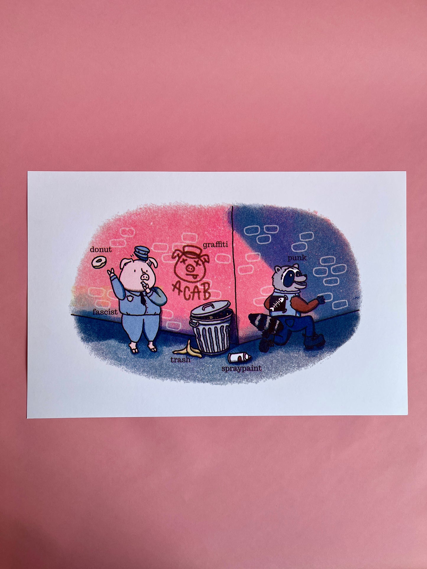 Busy Little Punk Risograph Print