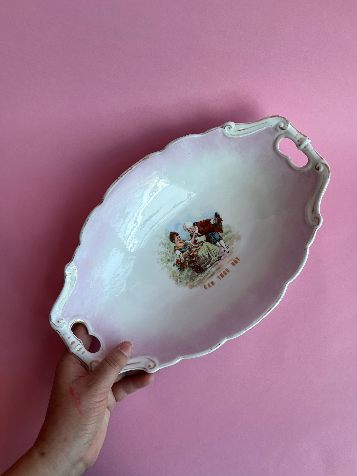 Thrifted Gold: "Can Thou Not" Platter/Dish