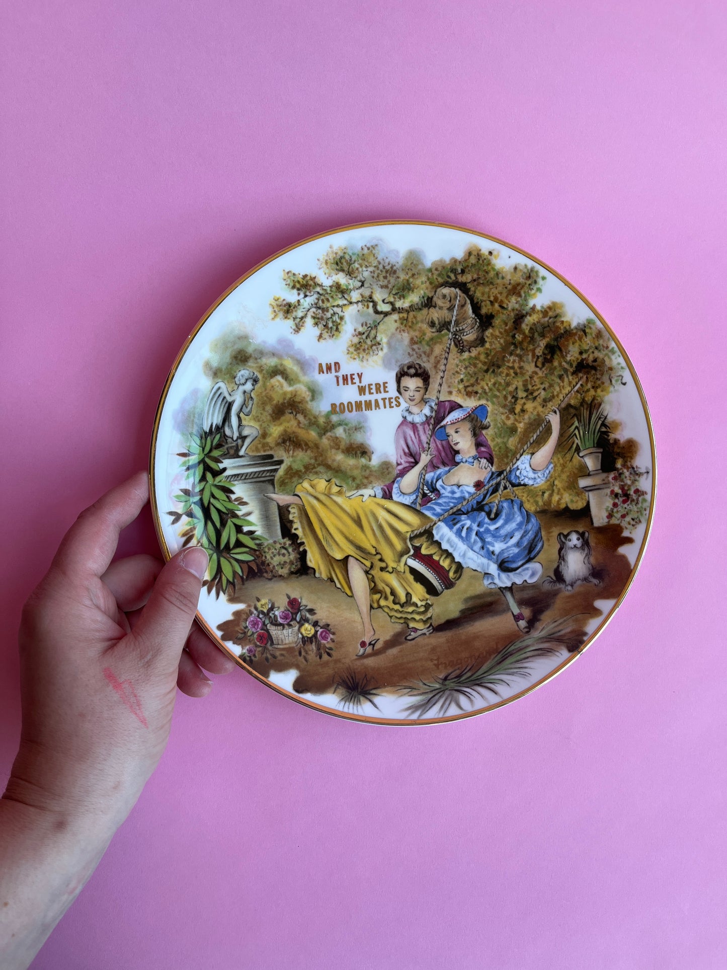 Thrifted Gold: "And They Were Roommates" Plate