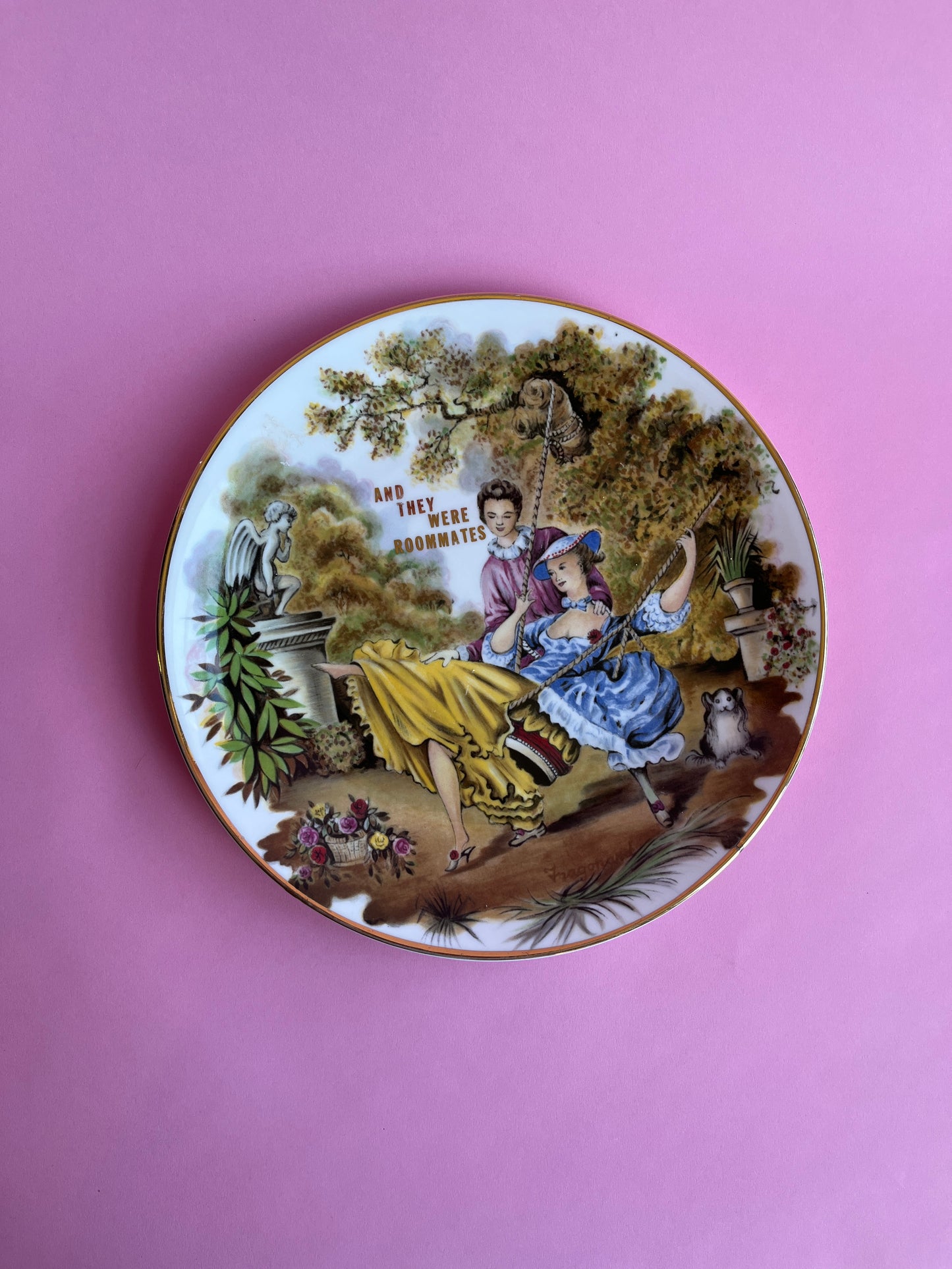 Thrifted Gold: "And They Were Roommates" Plate