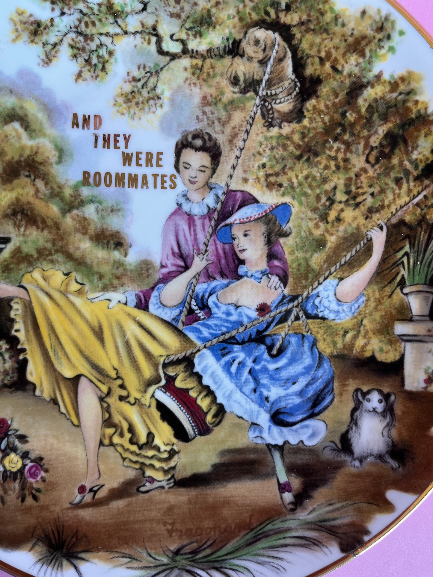 Thrifted Gold: "And They Were Roommates" Plate