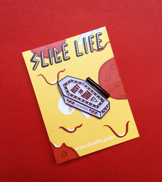 Rest In Pizza Hinged Enamel Pin