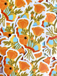 California Poppies Sticker