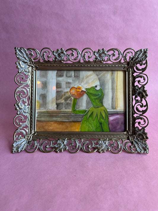 ONE-OFF SALE: None of My Business watercolor painting