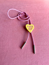 Load image into Gallery viewer, Candy Heart Bolo: Fuck Off Yellow
