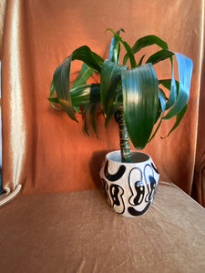Carved Lava Lamp Smiley Planter/Vase